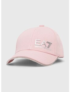 EA7 Emporio Armani pamut baseball sapka rózsaszín, nyomott mintás