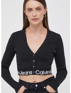 Calvin Klein Jeans kardigán fekete, női, könnyű