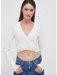 Calvin Klein Jeans kardigán bézs, női, könnyű