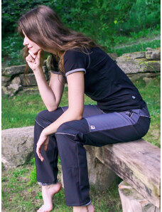 Kukadloo Női softshell nadrág gyapjúval - szürke-fekete