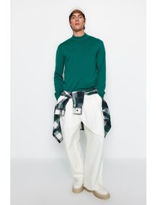 Trendyol Emerald Green Slim Fit Half Turtleneck 100% Cotton Basic Sweater