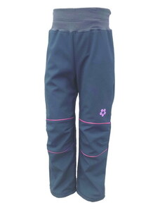 Kukadloo Softshell girls' pants - tm. gray - pink