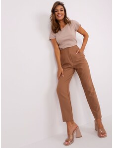 Fashionhunters Brown straight elegant trousers OCH BELLA