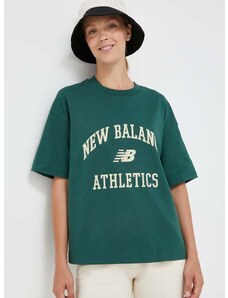 New Balance pamut póló zöld
