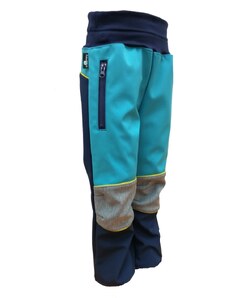 Kukadloo Kids softshell pants - dark blue-turquoise
