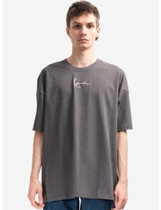 Karl Kani pamut póló Small Signature Heavy Jersey szürke, nyomott mintás