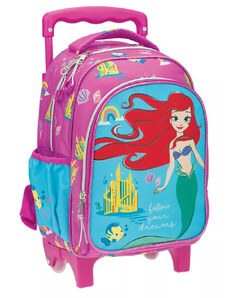 Disney Hercegnők gurulós ovis hátizsák Ariel 30cm