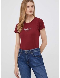 Pepe Jeans t-shirt női, bordó