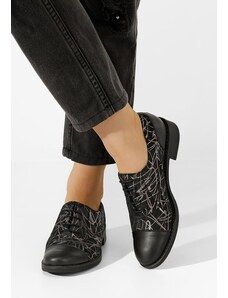 Zapatos Genave v4 fekete női oxford cipő