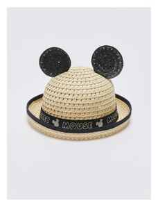 LC Waikiki Mickey Mouse Printed Baby Girl Straw Fedora Hat