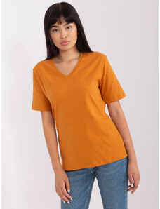 BASIC Sötétnarancs színű V-nyakú póló EM-TS-HS-20-25.43P-dark orange