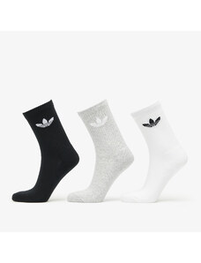 adidas Originals Férfi zoknik adidas Trefoil Cushion Crew Sock 3-Pack White/ Medium Grey Heather/ Black