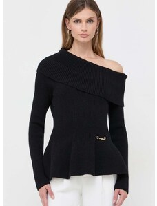 Elisabetta Franchi pulóver meleg, női, fekete, garbónyakú