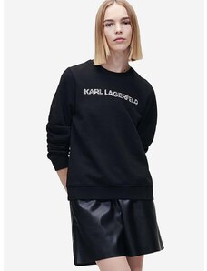 Karl Lagerfeld felső Elongated Logo Zebra Sweat 221W1815 999 fekete, női, nyomott mintás,
