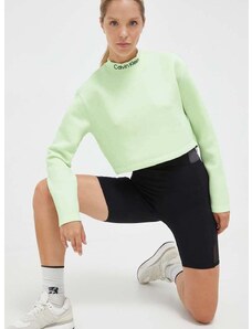 Calvin Klein Performance edzős pulóver zöld, nyomott mintás