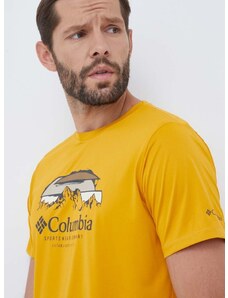 Columbia sportos póló Columbia Hike narancssárga, nyomott mintás