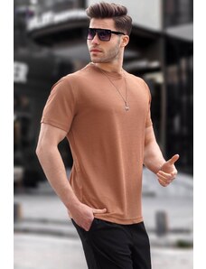 Madmext Brown Regular Fit Men's Basic T-Shirt 6069