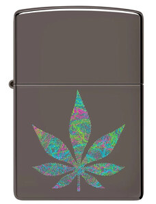Zippo Funky Cannabis Design Black Ice  öngyújtó | Z48578