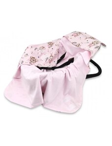 Miminu Tekerhető takaró kapucnival, pamut + mez, Little Balerina - rózsaszín