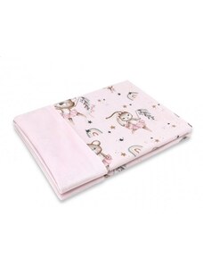 Miminu Kétoldalas takaró Cotton + Velvet 100 x 75 cm, Little Balerina - rózsaszín
