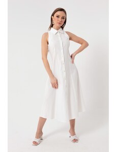 Lafaba női fehér ing galléros ruha