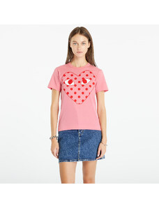 Női póló Comme des Garçons PLAY Heart Logo Short Sleeve Tee Pink