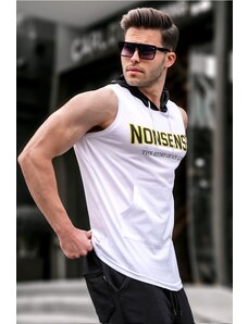 Madmext Hooded Singlet White 2882