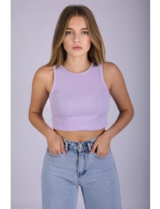 Madmext Mad Girls Lilac Crop Top
