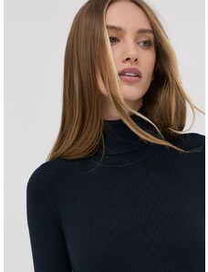 Lauren Ralph Lauren pulóver könnyű, női, sötétkék, garbónyakú