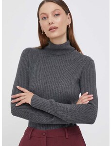 Pepe Jeans pulóver könnyű, női, szürke, garbónyakú