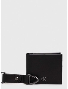 Calvin Klein Jeans bőrpénztárca és kulcstartó fekete, férfi