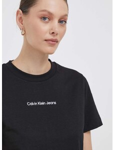 Calvin Klein Jeans pamut póló fekete