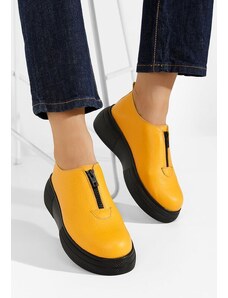 Zapatos Amaera sárga női bőr félcipő