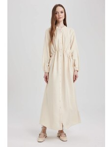 DEFACTO Relax Fit Low Shoulder Long Sleeve Dress