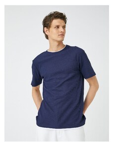 Koton Basic póló gallér Részletes texturált Slim Fit rövid ujjú