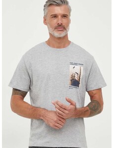 Pepe Jeans t-shirt Wilfredo szürke, férfi, nyomott mintás