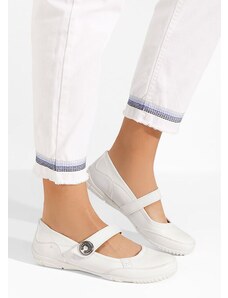 Zapatos Chedia fehér pántos balerina cipő