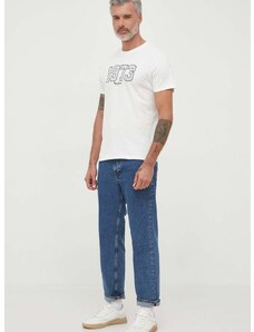 Pepe Jeans pamut póló WYATT bézs, nyomott mintás