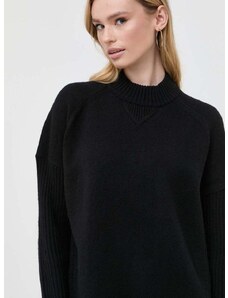 BOSS gyapjú pulóver női, fekete