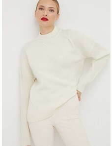 BOSS gyapjú pulóver női, fehér