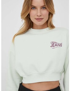 Calvin Klein Jeans felső zöld, női, nyomott mintás