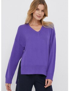 United Colors of Benetton gyapjú pulóver női, lila