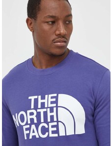 The North Face pamut melegítőfelső lila, férfi, nyomott mintás