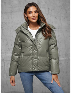Női téli kabát világos-zöld OZONEE JS/5M3185/236