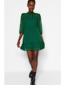 Trendyol Emerald zöld csipke szőtt ruha