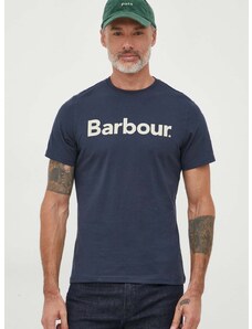 Barbour pamut póló sötétkék, nyomott mintás