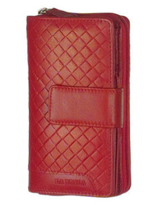 Közepes méretű sokrekeszes piros női bőr pénztárca La Scala