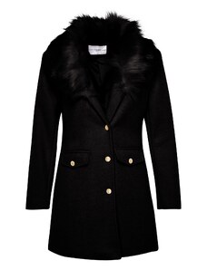 Trendyol Black Premium szőrme gallér részletesen kidolgozott kabát arany gombokkal