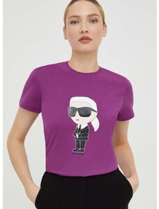 Karl Lagerfeld pamut póló női, lila