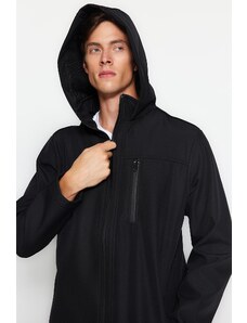 Trendyol Black Regular Fit kapucnis kültéri softshell parka kabát